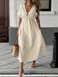 Women's Fashion Cross-Border Hot-Selling Bohemian Style Deep V-Neck Dress with Straps for Amazon and Temu