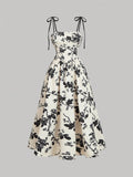 Amazon 2025 European and American New Women's Floral Printed Sling Homecoming dress Summer Sun Dress Spring Dress