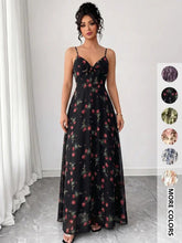 2025 New European and American Style Printed Suspender Long Dress Summer Vacation Flowy Dress