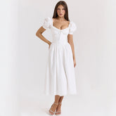 2026 Cross-Border Spring and Summer New Amazon Cross-Border European and American Dresses, Artistic French-Style Fresh Print Fashion Women's Clothing