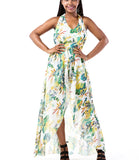 Women's Sleeveless Floral Print Maxi Dress, Bohemia National Wind Style, Sexy Summer Dress, Beach Holiday Dresses, Dropshipping