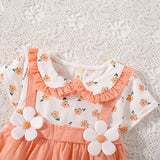 Baby Girls' Floral Short-Sleeve Dress