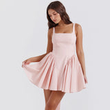 Mingmingxi Summer Mini Backless A Line Dress Sexy White Big Bow Dress Casual Women Birthday Holiday Dress New Arrivals