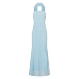 hirigin Womens Floral Strapless Dress Y2k Backless Sleeveless Tube Long Dresses Sexy Mesh Bodycon Summer Beach Party Sundress