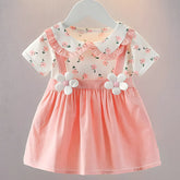 Summer Girls Baby Dresses Short Sleeve Floral Princess Dress Kids Children Outfit 0-3 Years Old