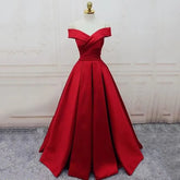 Customized Vintage Off The Shoulder Evening Dresses Long Satin Prom Dress Elegant Women Formal Gowns Wedding Dress Party Dress