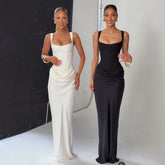Mingmingxi White Sexy Corset Maxi Dress Party Outfit Women’s Evening Dress Long Black Dinner Ball Gown Elegant Prom Dresses