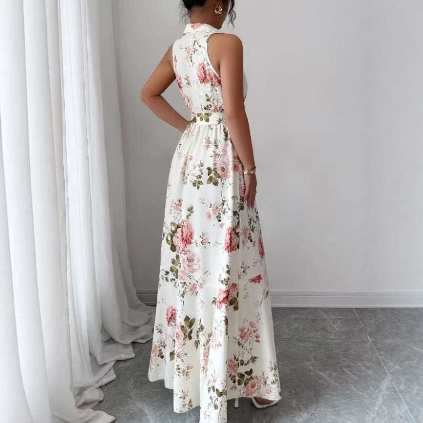 Amazon Independent Site Foreign Trade Long Dress 2026 Summer New European and American Cross-Border Women's Printed Sleeveless Dress