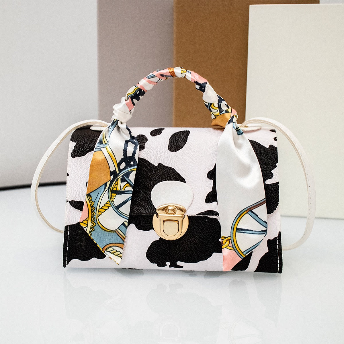 2024ladies handbag fresh and sweet crossbody bag summer foreign trade bag women's bag flower material small square bag