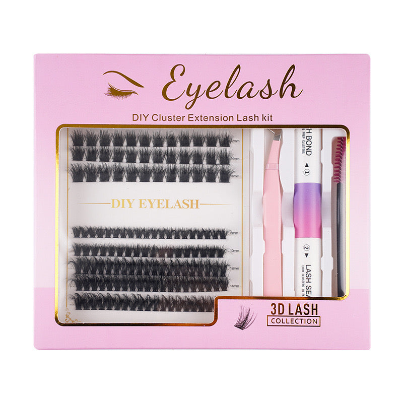 Messy hot-melt 3D single-cluster eyelashes 80D planted false eyelashes cross-border natural and dense European and American DIY self-adhesive