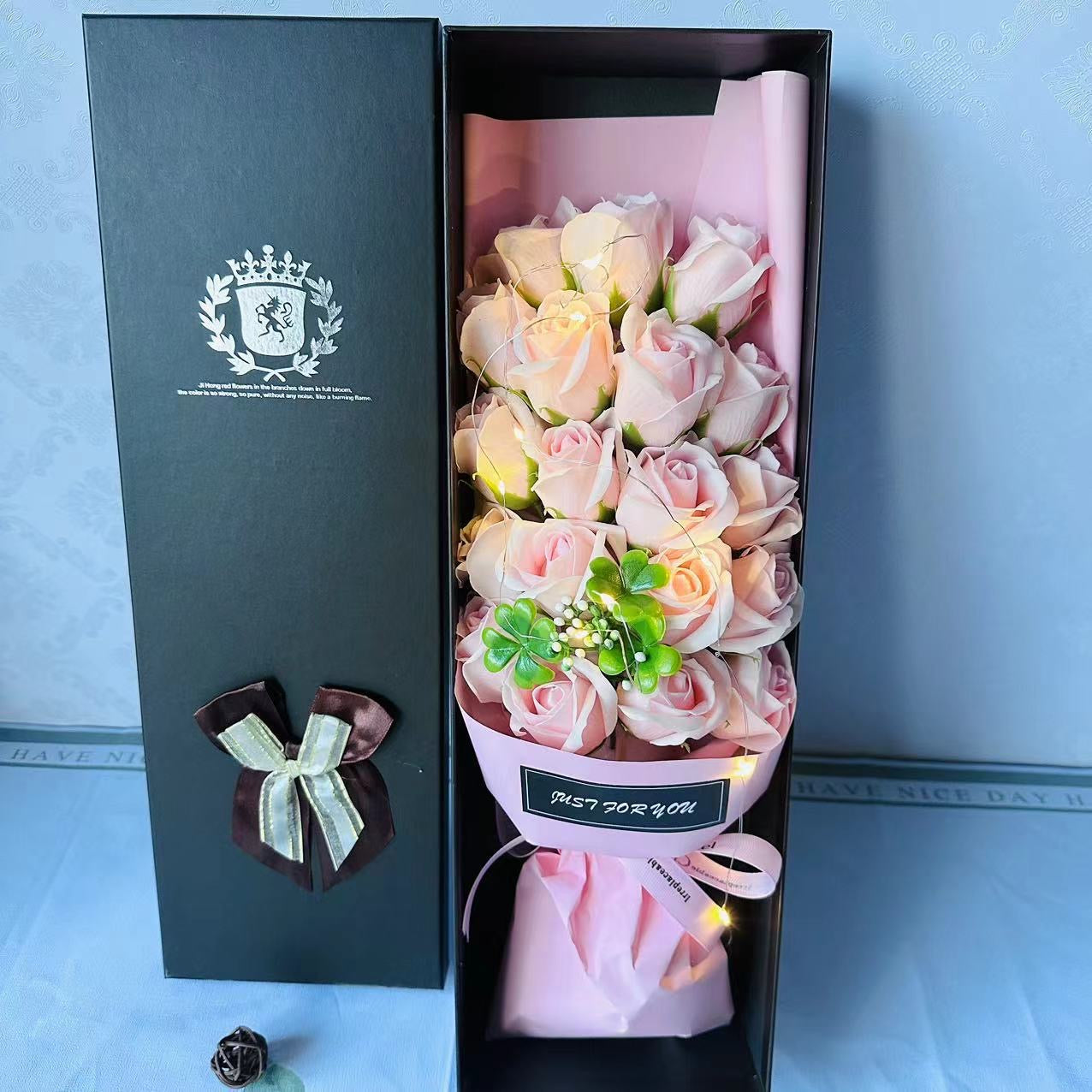 19 rose carnation soap flower gift box for Valentine's Day birthday gift Mother's Day gift