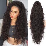 Xuchang wig corn perm long curly hair fluffy clip ponytail Amazon cross-border wig wholesale Ponytail