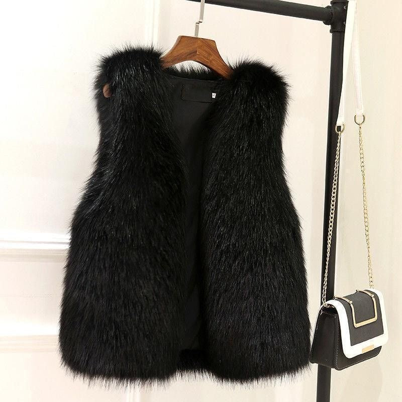 Autumn and winter new mink fur vest for women warm and versatile jacket imitation fox fur thickened waistcoat slimming