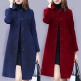 2025 Spring and Autumn New Wool Coat Women's Mid-Length British Style Slim Fit Dragon and Phoenix Coat Suit Windbreaker Trend