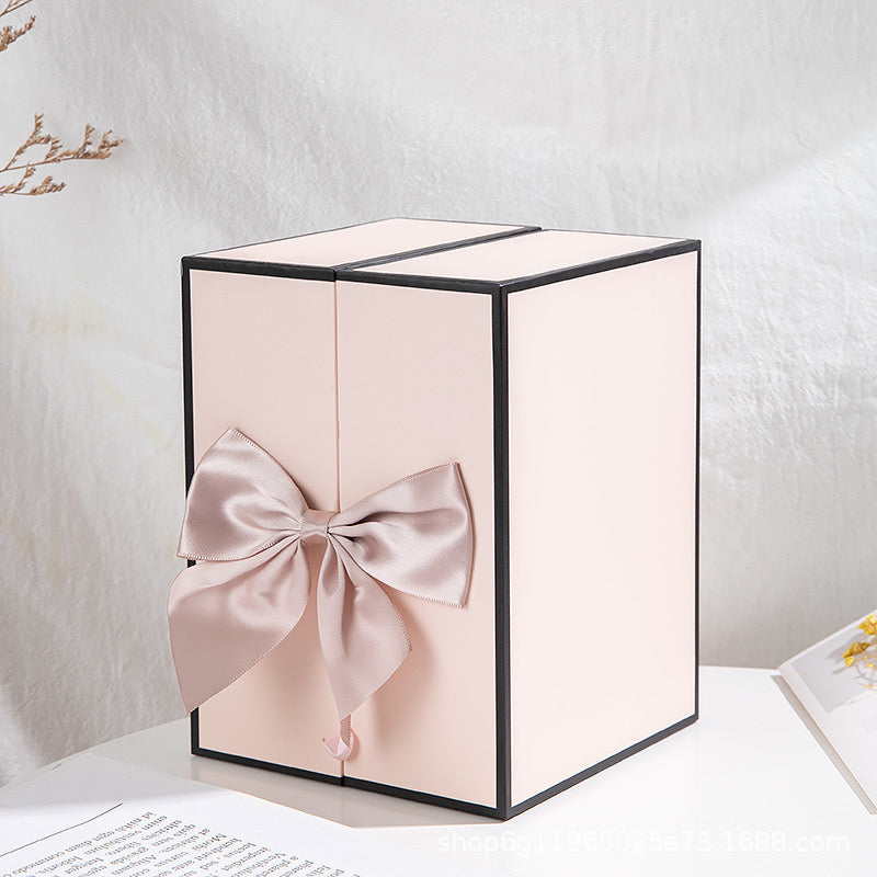 [Eternal Flower Gift Box Double Door Rose Necklace Jewelry Box Lipstick Gift Box Valentine's Day Bear Christmas Gift]