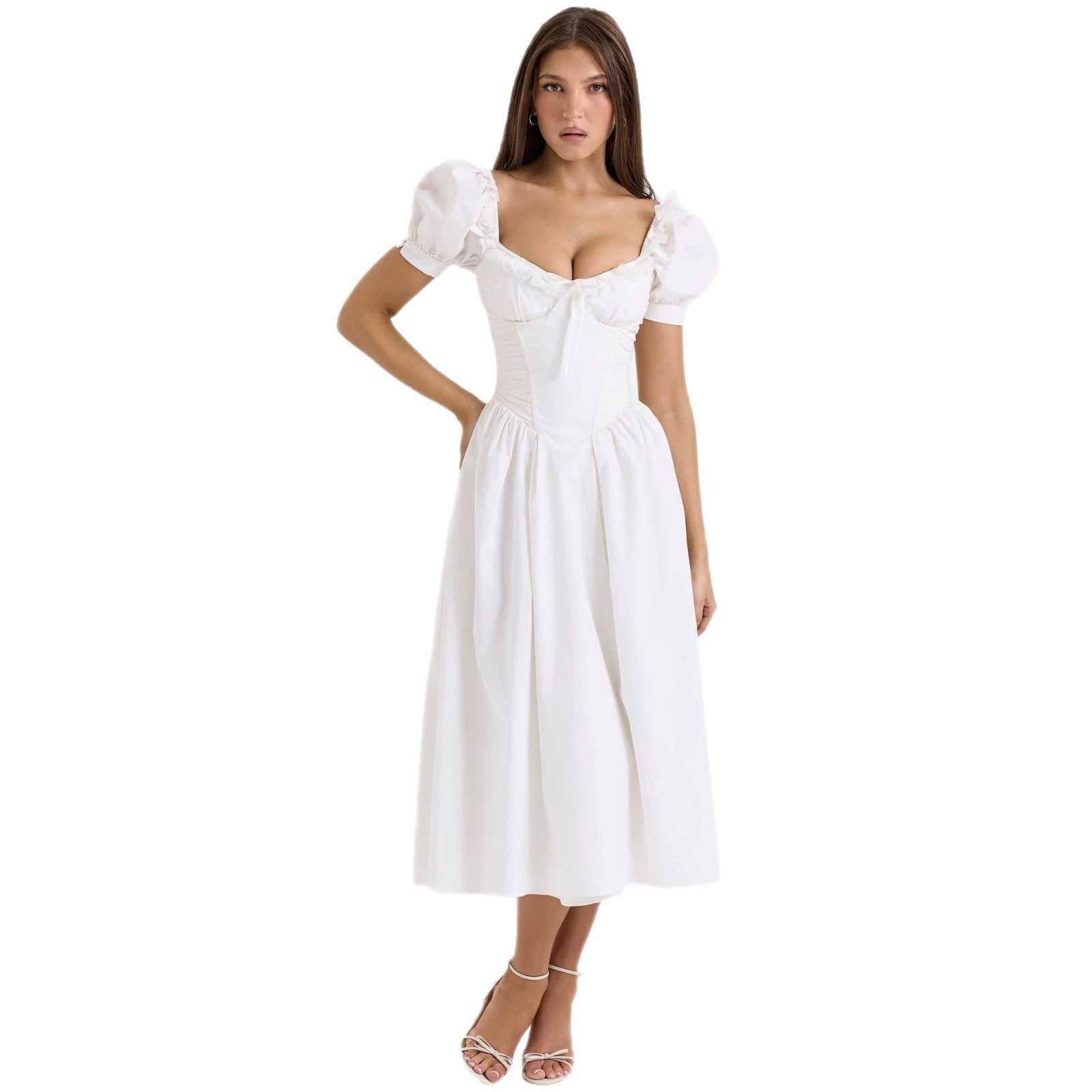 2026 Cross-Border Spring and Summer New Amazon Cross-Border European and American Dresses, Artistic French-Style Fresh Print Fashion Women's Clothing