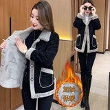 Fashionable and stylish short jacket for women in winter, new style with velvet and thickening, slimming and versatile, warm top