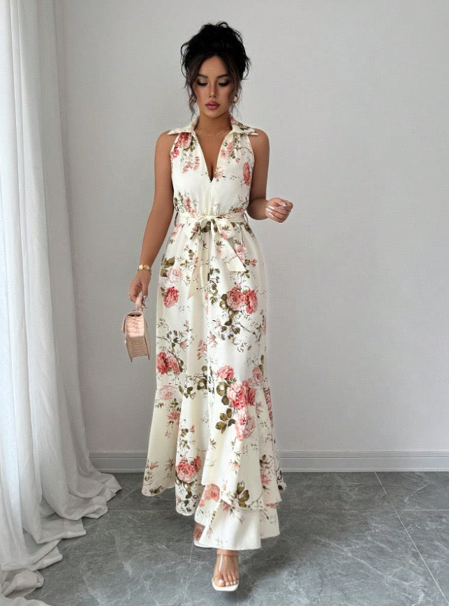Amazon Independent Site Foreign Trade Long Dress 2026 Summer New European and American Cross-Border Women's Printed Sleeveless Dress