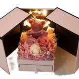 [Eternal Flower Gift Box Double Door Rose Necklace Jewelry Box Lipstick Gift Box Valentine's Day Bear Christmas Gift]