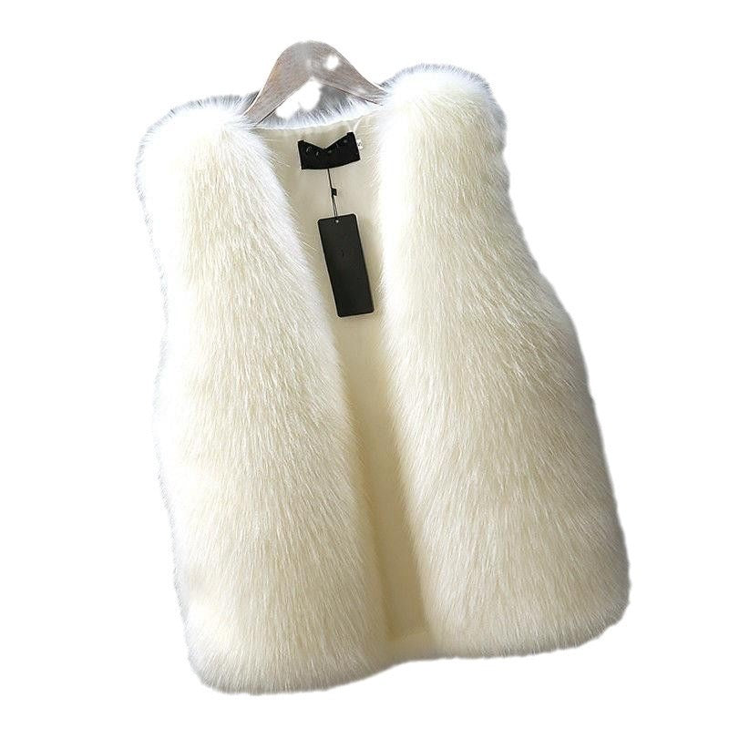 Autumn and winter new mink fur vest for women warm and versatile jacket imitation fox fur thickened waistcoat slimming