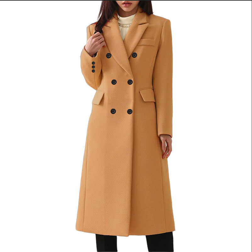 2023 Autumn and Winter European Station Long Large Size Woolen Women's Coat eBay Woolen Coat Amazon Seven Colors and Eight Sizes