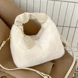 2023 winter new furry bag fashionable high-end crossbody bag plush handbag versatile niche handbag