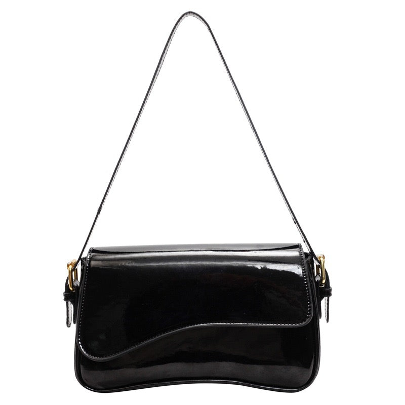 This year's popular creative patent leather shoulder bag 2024 new winter high-end fashion handbag temperament women's bag trend