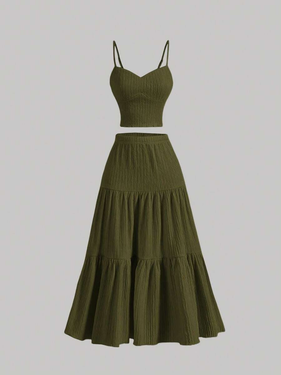 Tiktok Amazon 2026 New Summer Style Women's Casual and Elegant Slimming and Height-Enhancing Skirt Suit