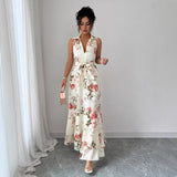 Amazon Independent Site Foreign Trade Long Dress 2026 Summer New European and American Cross-Border Women's Printed Sleeveless Dress