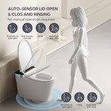 Smart Toilet with Voice Control and Bubble Shield, Heated Bidet Seat, Portable toilet with bidet built in, AUTO Open&Close, toil