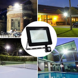 LED Floodlight PIR Motion Sensor 220V 10W 20W 30W 50W 100W 150W Reflector Flood Light Waterproof IP66 Outdoor Induction Lighting