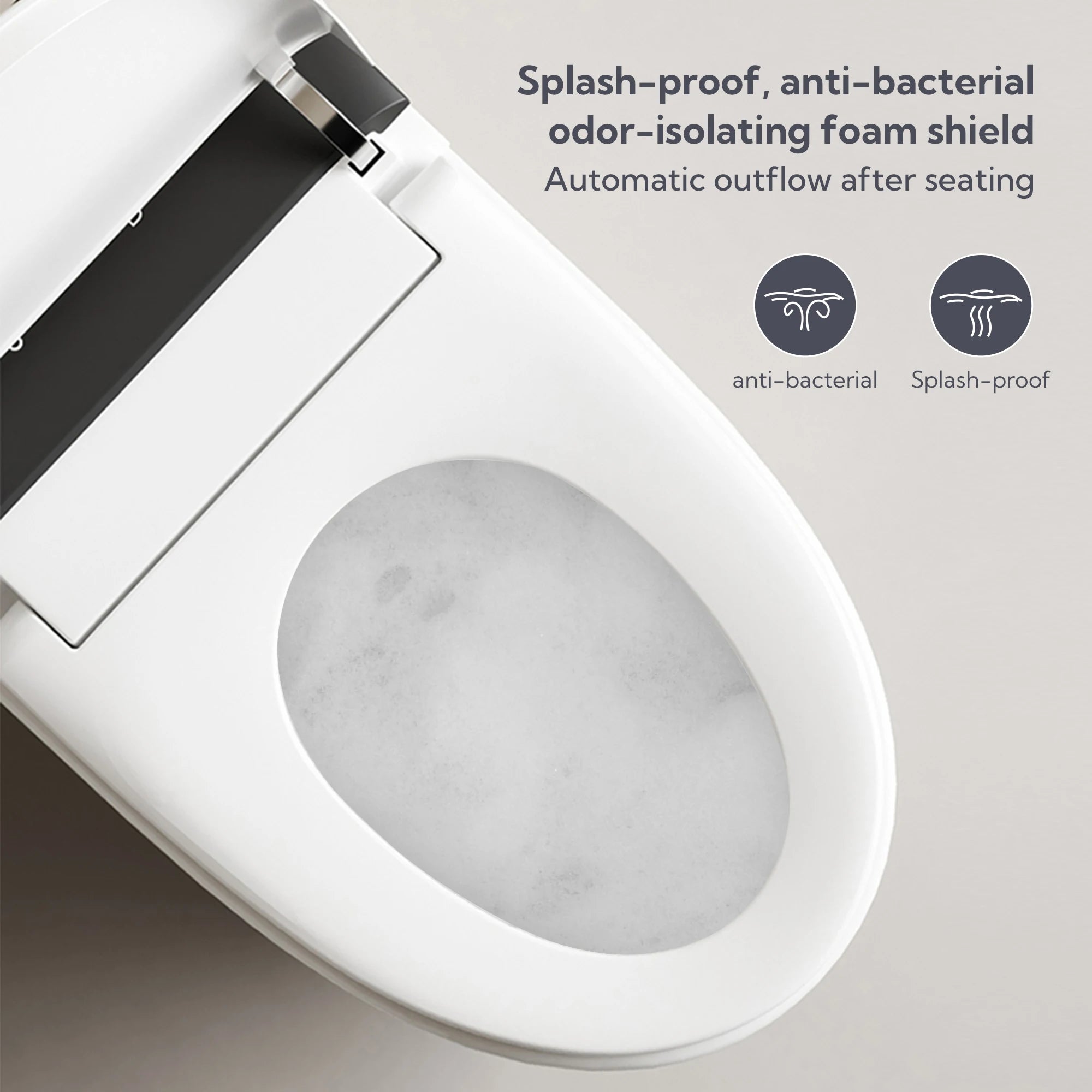 Smart Toilet with Voice Control and Bubble Shield, Heated Bidet Seat, Portable toilet with bidet built in, AUTO Open&Close, toil