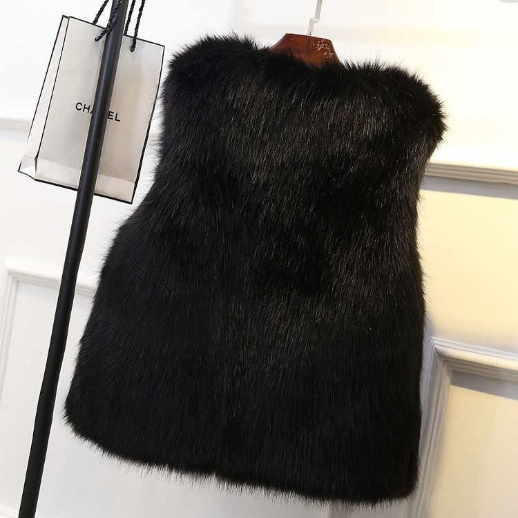 Autumn and winter new mink fur vest for women warm and versatile jacket imitation fox fur thickened waistcoat slimming