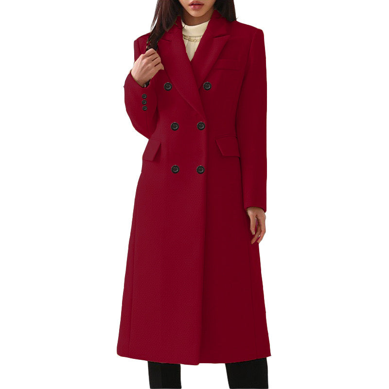 2023 Autumn and Winter European Station Long Large Size Woolen Women's Coat eBay Woolen Coat Amazon Seven Colors and Eight Sizes