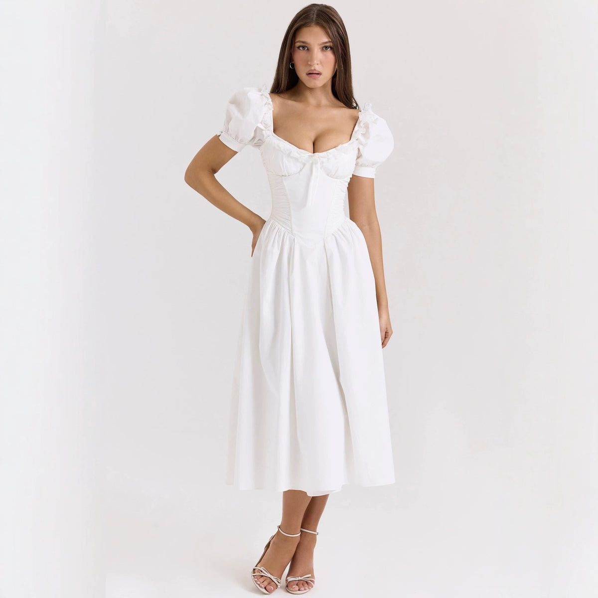 2026 Cross-Border Spring and Summer New Amazon Cross-Border European and American Dresses, Artistic French-Style Fresh Print Fashion Women's Clothing