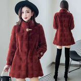 Factory direct supply Danish mink autumn and winter new fur coat women's medium and long Korean style slim fit imitation mink velvet women's clothing