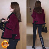 Fashionable and stylish short jacket for women in winter, new style with velvet and thickening, slimming and versatile, warm top