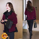 Fashionable and stylish short jacket for women in winter, new style with velvet and thickening, slimming and versatile, warm top