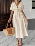 Women's Fashion Cross-Border Hot-Selling Bohemian Style Deep V-Neck Dress with Straps for Amazon and Temu