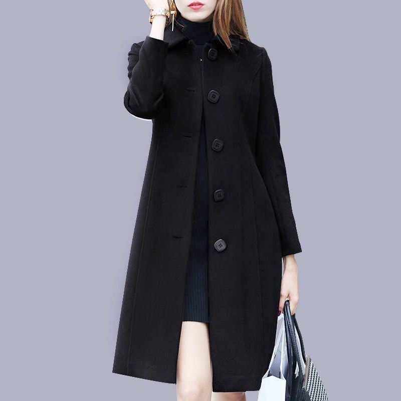 2025 Spring and Autumn New Wool Coat Women's Mid-Length British Style Slim Fit Dragon and Phoenix Coat Suit Windbreaker Trend