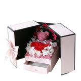 [Eternal Flower Gift Box Double Door Rose Necklace Jewelry Box Lipstick Gift Box Valentine's Day Bear Christmas Gift]