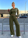 2026 Spring/Summer New Arrival Cross-Border Amazon Casual Round Neck Short Sleeve Drawstring Pants Fashionable Casual Suit for Women