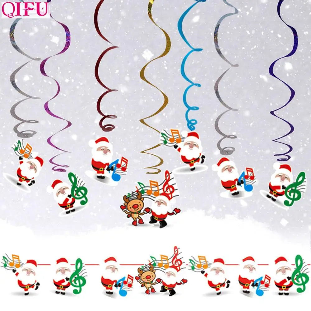 2M Hang Garland Christmas Decoration For Home 2023 Christmas Ornaments Santa Snowman Noel Flags Christmas Garland New Year 2024