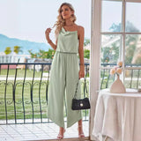 Jumpsuit Women 2024 New Arrival High Waist Wide Leg Plain Women Elegant Sexy Plus Size Women Jumpsuits