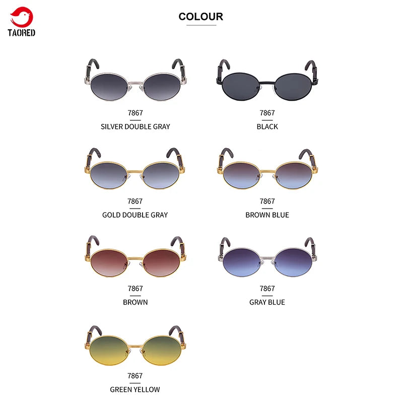 Classic round woman trendy fashion sunglasses Europe and America outdoor man retro travel hike metal vintage sunglass TAORED