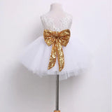 6M-10Y Toddler Baby Kid Girls Dress Princess Lace Bow Sequins Wedding  Party Dresses Christening  1st Birthday Dress