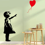 Classic Vinyl Stickers Girl With Red Balloon Of Banksy For Home Living Room Decoration Decal Bedroom Decor Mural Wall Sticker