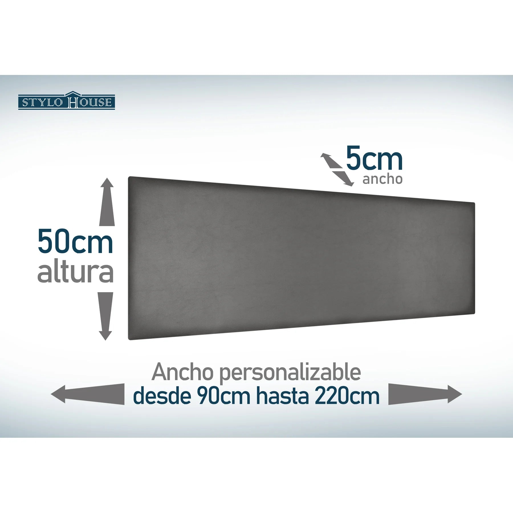 Headboard bed 150 bed 135, bed 90, bed 90 for wall upholstered with various colors. PARIS model in double seam upholstered in Azahar polyskin. Height 50 cm. We manufacture in Spain. Different sizes, tough