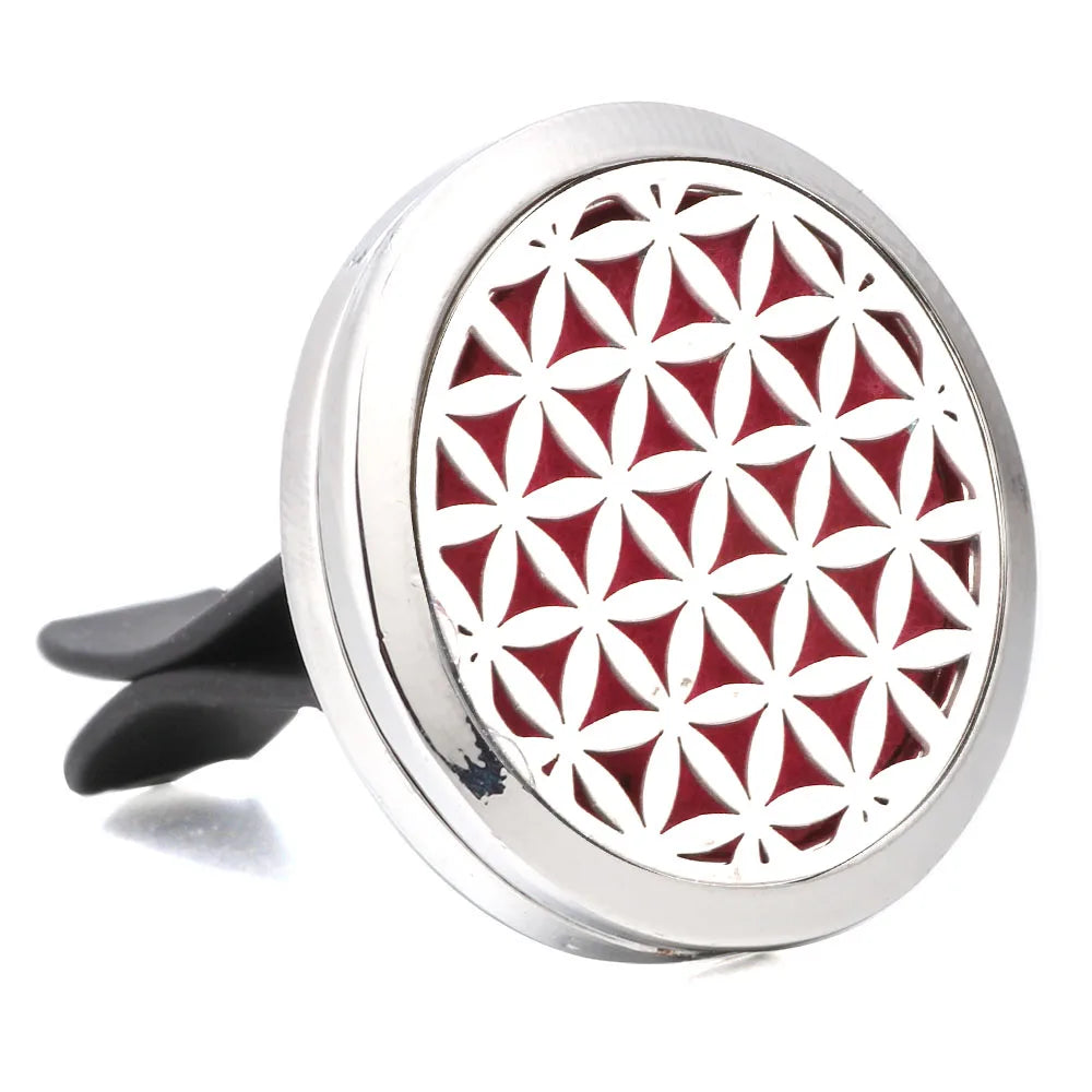 New Car Air Diffuser Locket Tree of Lfie Stainless Steel Vent Freshener Car Essential Oil Diffuser Perfume Aromatherapy Necklace