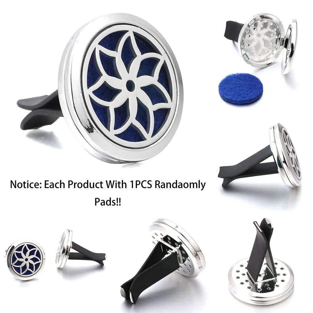 New Car Air Diffuser Locket Tree of Lfie Stainless Steel Vent Freshener Car Essential Oil Diffuser Perfume Aromatherapy Necklace